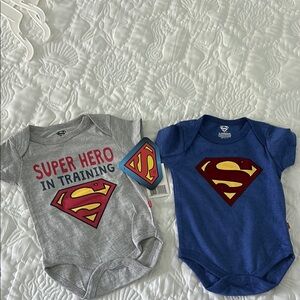 DC Comics Superman Baby Onesies - Gray and Blue